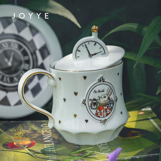 JOYYE爱丽丝-马克杯礼盒女陶瓷兔子水杯带盖咖啡杯子创意生日礼物 商品图4