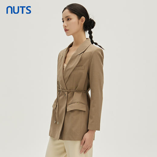 NUTS秋季新款时尚气质通勤风系带收腰显瘦西装外套女333041170 商品图1