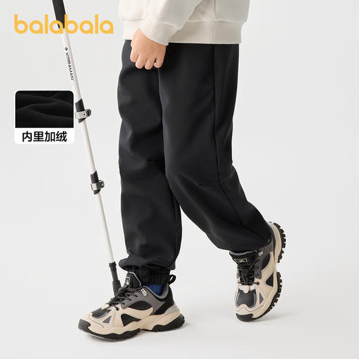 巴拉巴拉童装男童裤子秋冬新款女童中大童束脚裤儿童长裤加绒 商品图0