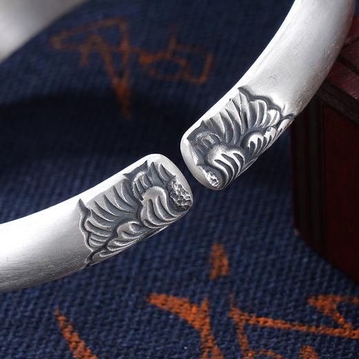 子佩集S999银【花观瑾】手镯【JLSZ015】纯银手镯仿古2408 商品图4