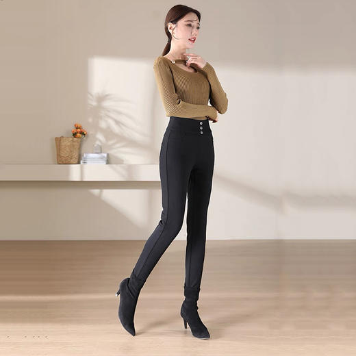 ESBACK 鹅绒加厚小黑裤 | 纳米锁温+绵羊毛+鹅绒填充 防风防水防污 弹力舒适 高腰保暖 柔软亲肤 显瘦显腿长 商品图4