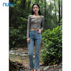 NUTS春秋季新款时尚气质拉链方领长袖T恤女4310203A1 商品缩略图2
