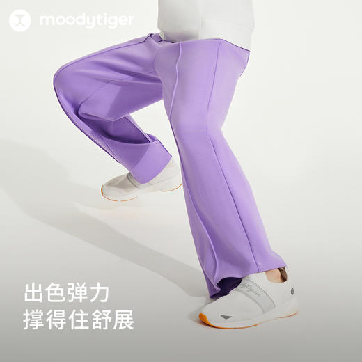 【24年秋新】moodytiger24年秋新款女童针织直筒长裤弹力百搭户外运动裤子43211307 商品图3