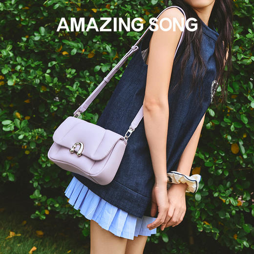 Amazing Song乙颂 花卷包中号新款小众单肩羊皮质感手提斜挎包包女 商品图1