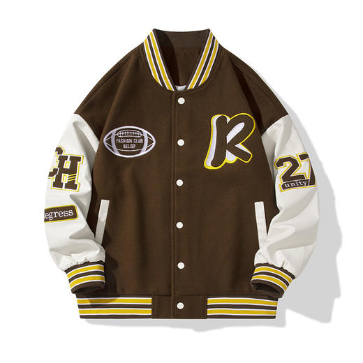 雀说爆款情侣款棒球服夹克外套男刺绣棒球服AL6618 商品图3