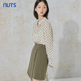NUTS秋季新款时尚气质通勤风波点长袖衬衫女231013075B