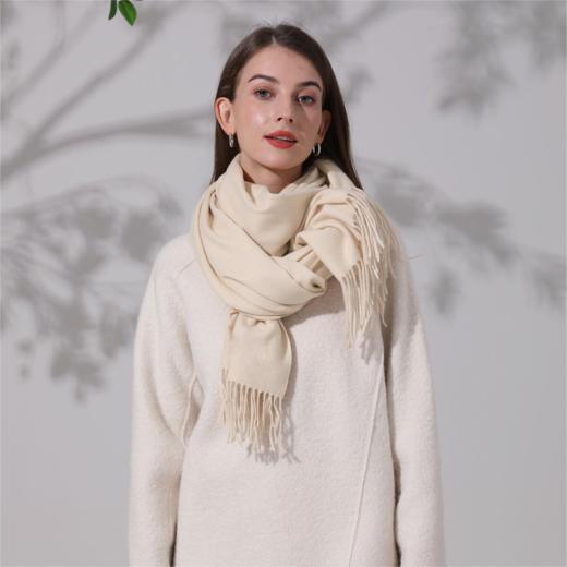 YANECINE羊绒围巾 | 软糯舒适 抗寒保暖 经典百搭 纯色系列 多种颜色可选 商品图0