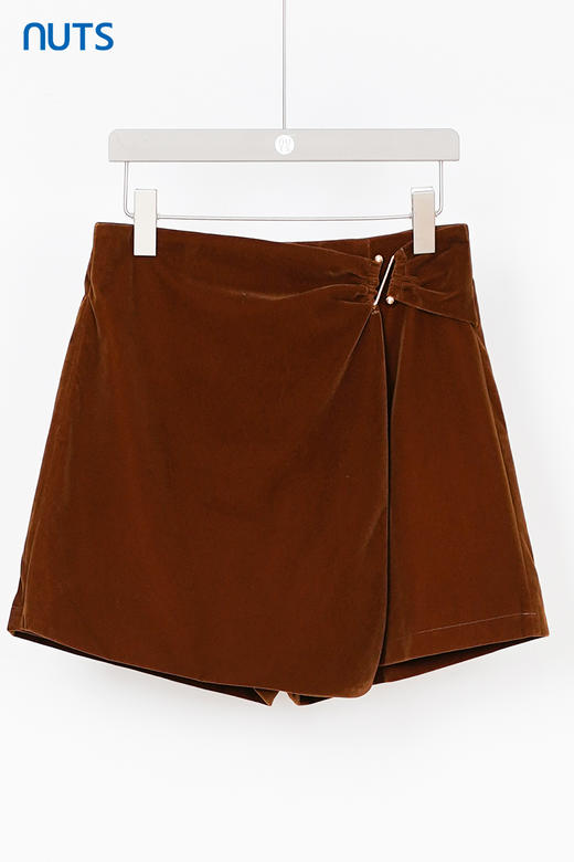 NUTS秋季新款红色复古气质高腰显瘦设计感短款裙裤女333062265 商品图5