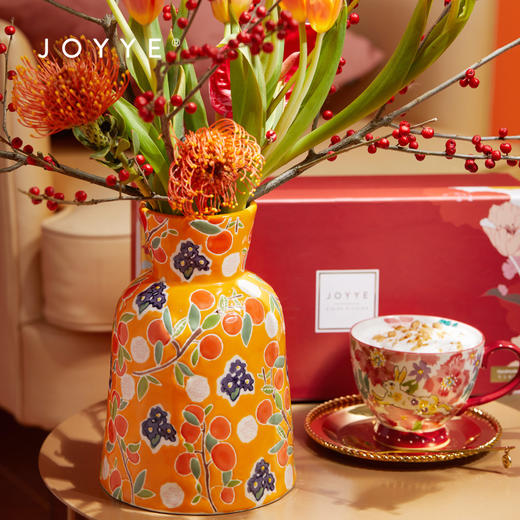 JOYYE大吉大利-陶瓷新中式花瓶餐桌花瓶摆件客厅插花轻奢高档乔迁家居礼物 商品图2