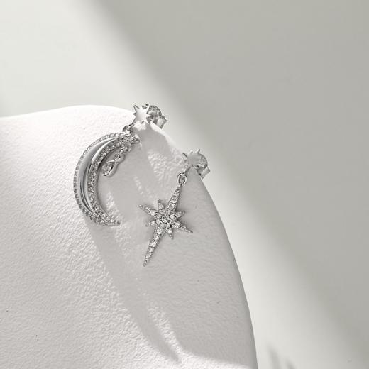 星落starfall系列 银s925 不对称AB耳环设计 商品图6