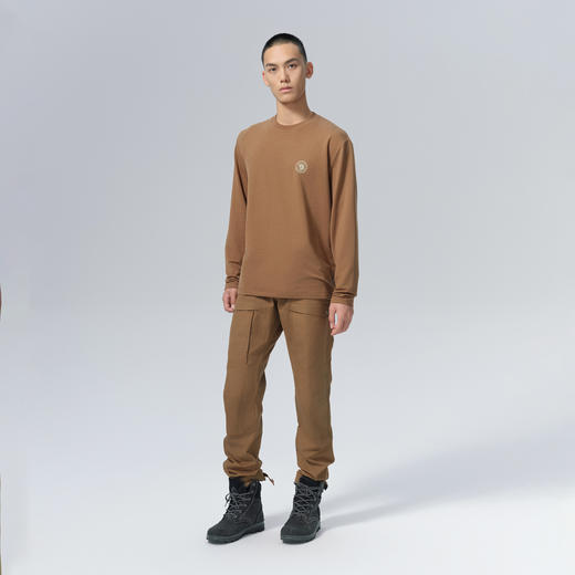 北极狐 户外男士长袖T恤 2024秋冬新款保暖圆领上衣01242117 商品图4