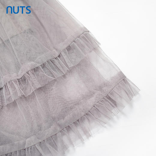 NUTS秋季新款法式文艺纯色时尚优雅纱裙半身长裙女332062263 商品图4