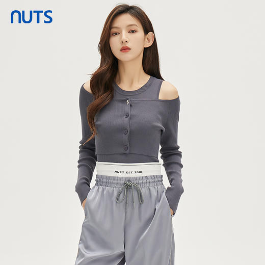 NUTS秋季新款时尚气质通勤风设计感两件套装针织套头衫332052012 商品图3