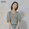 NUTS春秋季新款时尚气质通勤风百搭纯色短袖衬衫女231011108B 商品缩略图3