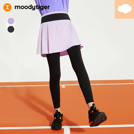 【24年秋新】【网球系列】moodytiger女童假两件裙裤24秋新款弹力运动裤43213501 商品图0