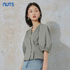 NUTS春秋季新款时尚气质通勤风百搭纯色短袖衬衫女231011108B 商品缩略图2