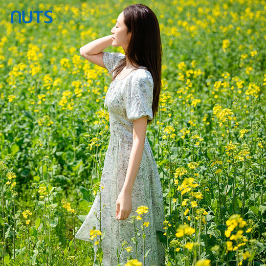NUTS夏季新款休闲碎花气质仙女风连衣裙女425101245 商品图2