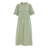 HM-S437春夏新款高端亚麻连衣裙中袖圆领木耳边温柔风琴褶文艺A字裙 商品缩略图4