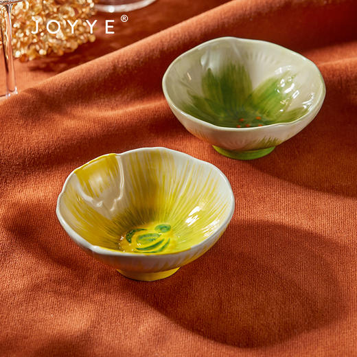 JOYYE威廉·莫里斯-系列釉下彩手绘浮雕陶瓷碗套装甜品碗礼盒4只装 商品图6