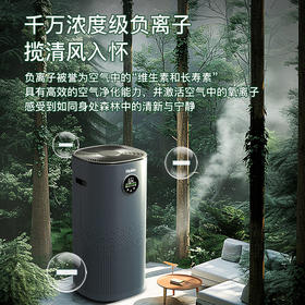 海尔（Haier）空气净化器 氨基酸长效分解除甲醛雾霾烟味 适用120㎡ 紫外线除菌 除异味花粉过敏源宠物毛发 大空间疾速净化 甲醛数显KJ800F-N860DU1