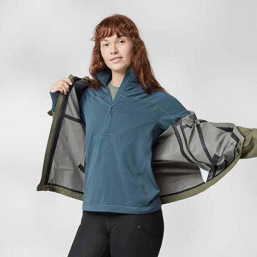 北极狐 女士户外抓绒衣 2024秋冬立领保暖衣 露营徒步打底衫87141 商品图1