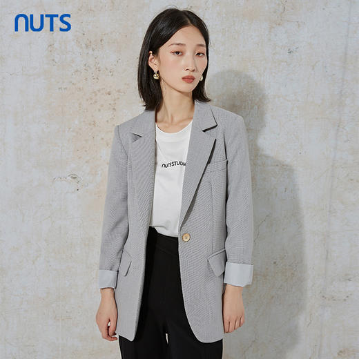 NUTS秋季新款时尚气质通勤风宽松显瘦百搭休闲西装外套231048016B 商品图3