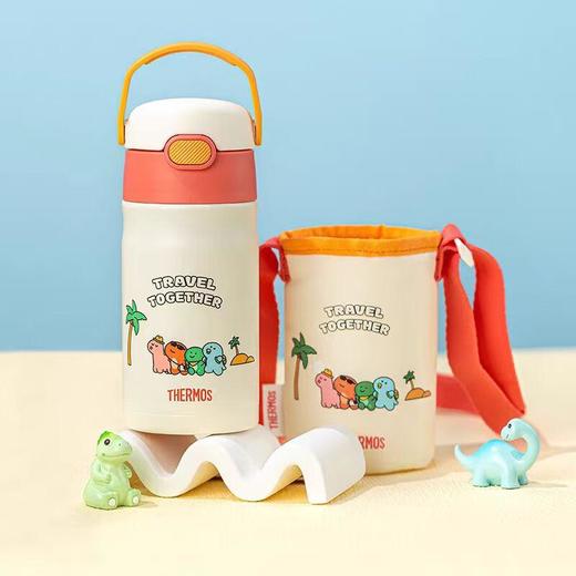 膳魔师小恐龙的美好日常主题高真空不锈钢吸管杯350ml（蓝色/橘色） 商品图1