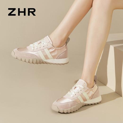 ZHR则则银色德训鞋女2024夏季新款软底老爹鞋透气防滑运动休闲鞋 商品图9