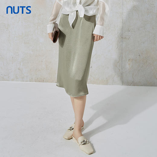 NUTS秋季新款简约时尚通勤风百搭包臀醋纤半身裙女231063052B 商品图3