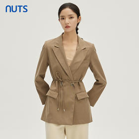 NUTS秋季新款时尚气质通勤风系带收腰显瘦西装外套女333041170