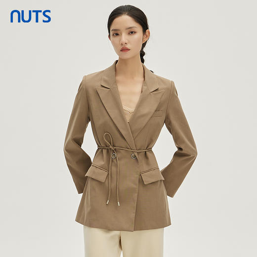 NUTS秋季新款时尚气质通勤风系带收腰显瘦西装外套女333041170 商品图0