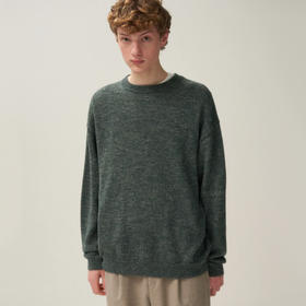 ATON BABY ALPACA LINEN CREWNECK SWEATER 羊驼毛丝绸混纺毛衣