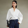 西嘉120支优质长绒棉建筑解构交叠斜襟设计感简约随性女神衬衫CS2403015 商品缩略图0