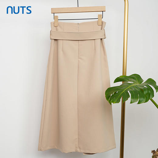 NUTS商场同款高腰附腰带侧开叉包臀半身裙131063034 商品图1