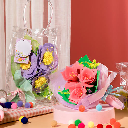 【教师节 手工花束】永生花 花束伴手礼袋（向日葵+玫瑰+牡丹） 商品图1