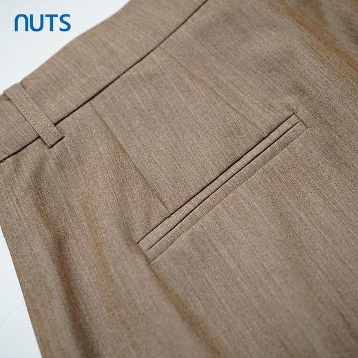 NUTS秋季新款咖色高腰通勤宽松直筒长款休闲裤西装裤女333071168 商品图3