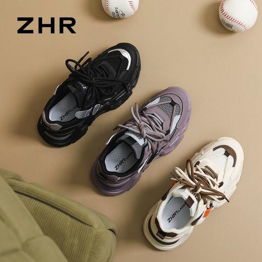 ZHR则则厚底老爹鞋女春季新款小个子增高百搭休闲鞋透气运动鞋女 商品图4