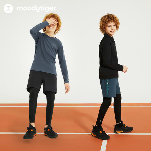 【24年秋新】【网球系列】moodytiger24秋新男童运动假两件裤弹力长裤|小云朵431115010 商品图4