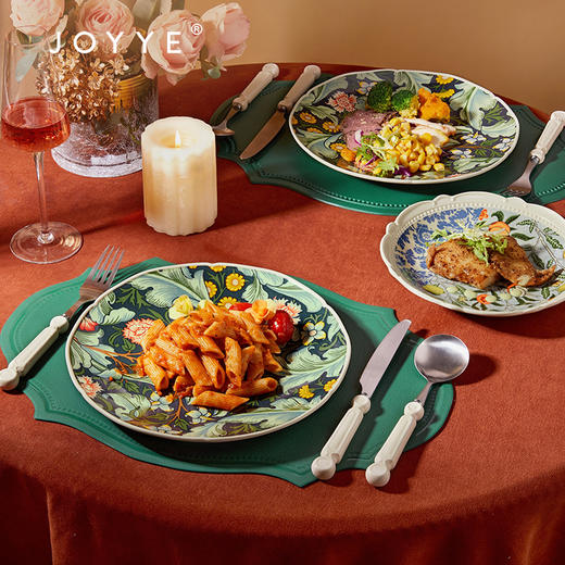 JOYYE威廉·莫里斯-欧式盘高档浮雕陶瓷一人食西餐具套装新婚轻奢女礼物 商品图4