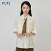 NUTS秋季新款时尚气质通勤风薄款中袖衬衫女（含领带）231012158 商品缩略图0