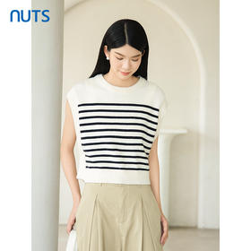NUTS2023秋季新款时尚休闲气质百搭条纹毛织针织背搭女4380541A1