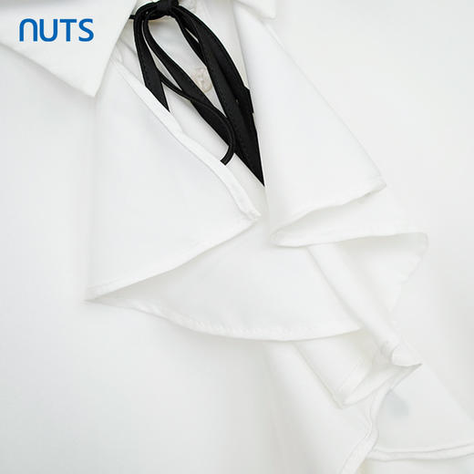 NUTS商场同款衬衫白色简约通勤OL风上衣女141013115B 商品图3