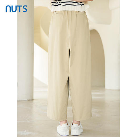 NUTS2023秋季新款时尚休息百搭宽松纯棉阔腿裤休闲裤女4380708A1 商品图4
