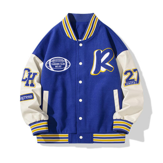 雀说爆款情侣款棒球服夹克外套男刺绣棒球服AL6618 商品图9