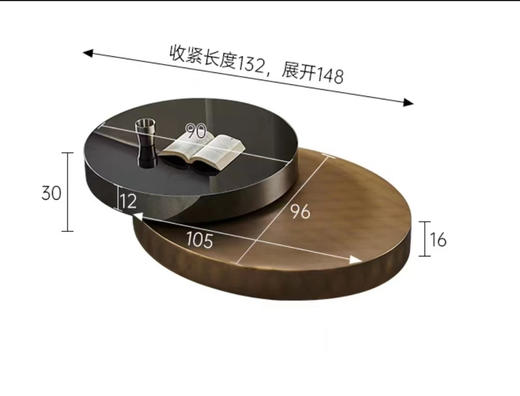 RW-现代圆茶几360度旋转 商品图2