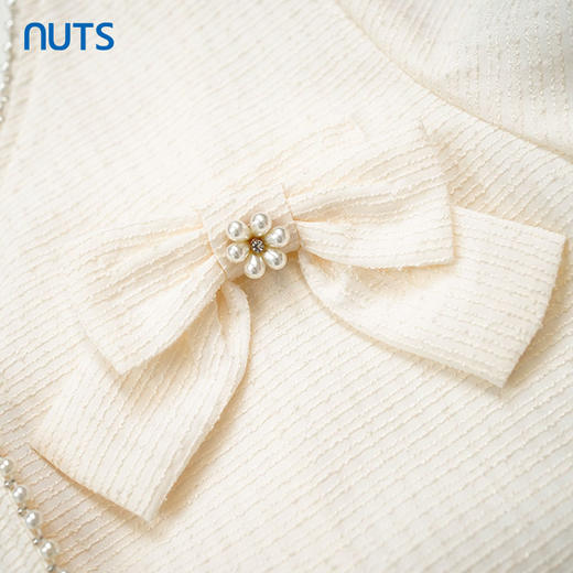 NUTS法式花边v领衬衫女夏季甜美泡泡袖百搭雪纺上衣429042318 商品图3