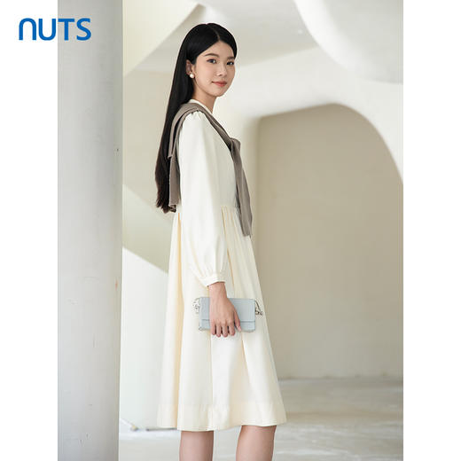 NUTS2023秋季新款气质宽松显瘦长袖连衣裙女 赠送披肩4391012A1 商品图1