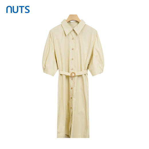 NUTS夏季女士丝纯棉polo款衬衫式连衣裙单排扣428103490 商品图0