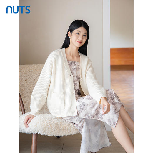 NUTS2023秋季新款气质休闲百搭小香风毛织开衫中外套女4390502A1 商品图2