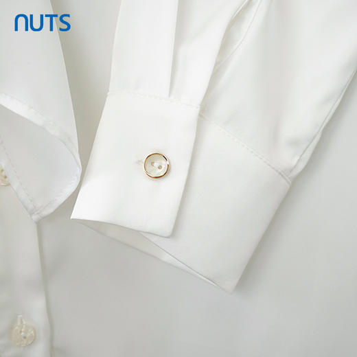 NUTS商场同款衬衫白色简约通勤OL风上衣女141013115B 商品图4